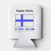 Finnland und Finnische Flagge Personalisiert Dosenkühler (Rückseite)