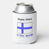 Finnland und Finnische Flagge Personalisiert Dosenkühler (Kanne Rückseite)
