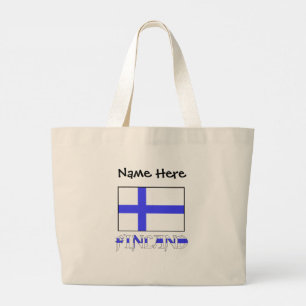 Finnland und Finnische Flagge Personalisiert Jumbo Stoffbeutel