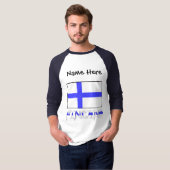 Finnland und Finnische Flagge Personalisiert T-Shirt (Vorne ganz)