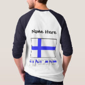 Finnland und Finnische Flagge Personalisiert T-Shirt (Rückseite)