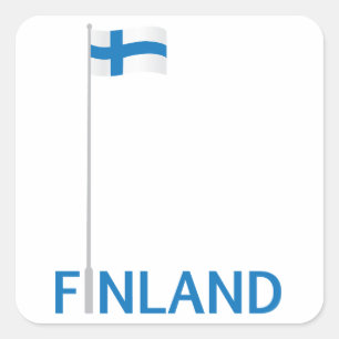 Finnland und finnische Flagge Quadratischer Aufkleber