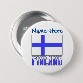 Finnland und Finnland - Blaue Personalisierung der Button (Vorne & Hinten)