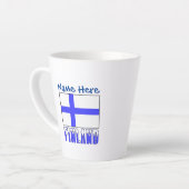Finnland und Finnland - Blaue Personalisierung der Milchtasse (Linke Ecke)
