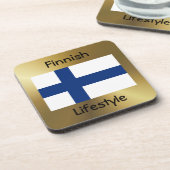 Finnland Untersetzer Flag+Text (Linke Seite)