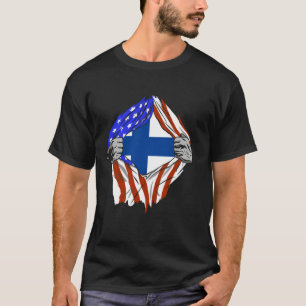 Finnland USA Bußgeld Amerika Brustkorb Finnischer  T-Shirt