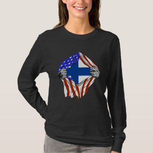 Finnland USA Bußgeld Amerika Brustkorb Finnischer T-Shirt