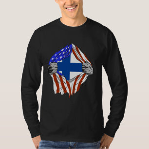 Finnland USA Bußgeld Amerika Brustkorb Finnischer  T-Shirt