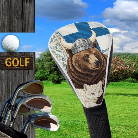 Finnland Viking Bear, Arctic Fox Art Nouveau Golf Headcover