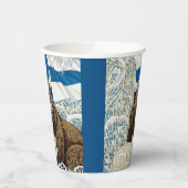 Finnland Viking Bear, Arctic Fox Art Nouveau Pappbecher (Links)