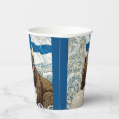 Finnland Viking Bear, Arctic Fox Art Nouveau Pappbecher (Rechts)