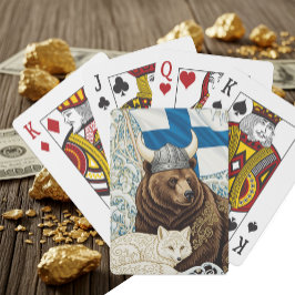 Finnland Viking Bear, Arctic Fox Art Nouveau Spielkarten