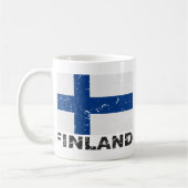 Finnland Vintage-Flagge Kaffeetasse (Links)