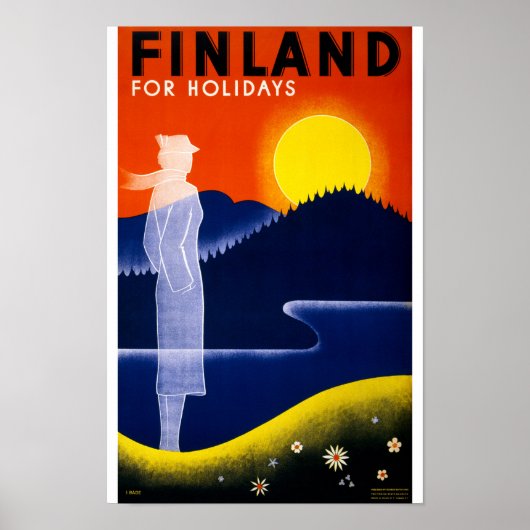 Finnland Vintage Poster wiederhergestellt (Vorne)