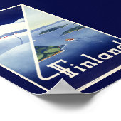Finnland Vintage Reiseposter Restauriert Poster (Ecke)