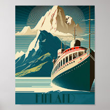 Finnland Vintage Travel Art Poster