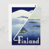 Finnland Vintage Travel Poster wiederhergestellt Postkarte (Vorne/Hinten)