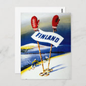 Finnland Vintage Travel Poster wiederhergestellt Postkarte (Vorne/Hinten)
