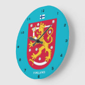 Finnland Wappen Custom Wall Clock Suomi adenäkello Große Wanduhr (Winkel)
