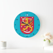 Finnland Wappen Custom Wall Clock Suomi adenäkello Große Wanduhr (Zuhause)