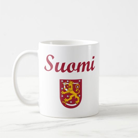 Finnland + Wappen Kaffeetasse (Links)