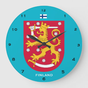 Finnland-Wappen-kundenspezifisches Wand-Uhr Suomi Große Wanduhr
