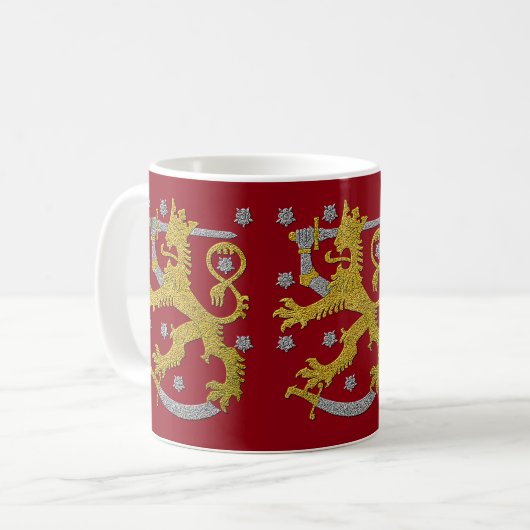 Finnland-Wappen prägeartigen Blick Kaffeetasse (Vorderseite Links)