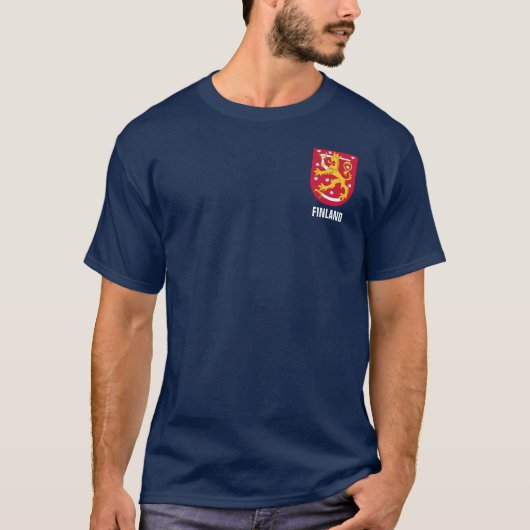 Finnland-Wappen Taschen-Entwurf T-Shirt (Vorderseite)