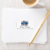 Finnland Waving Flag Adressaufkleber (Insitu)