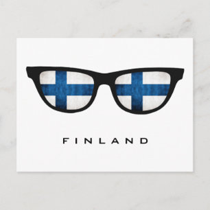 Finnland zeigt Sondertext und Farbpostkarte Postkarte