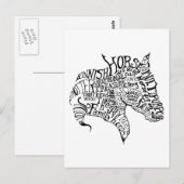 Finnpour Freehand Typografy Postcard Postkarte (Vorne/Hinten)