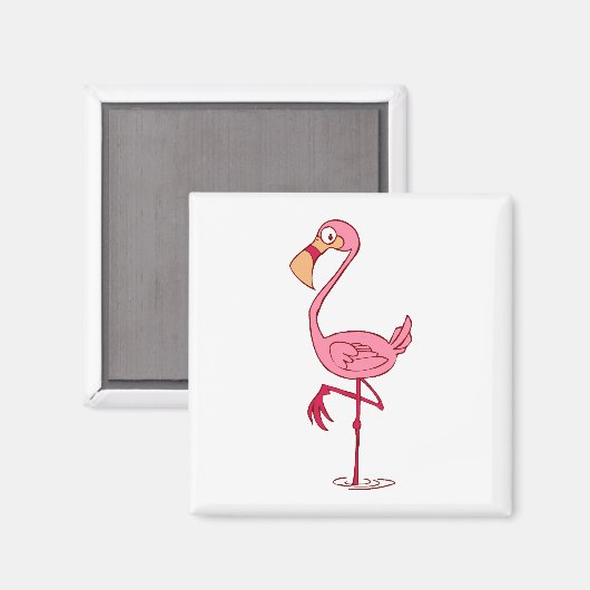 Finny Flamingo Magnet (Vorderseite/Rückseite)
