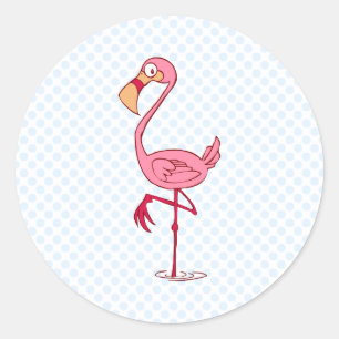 Finny Flamingo Runder Aufkleber