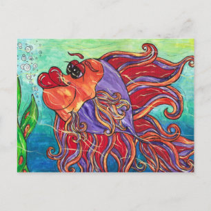 Finny the Fighting Fish Postcard Postkarte