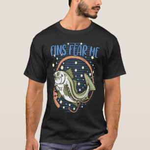 Fins Fear Me Memes Jagd Trending Hunter Fishin T-Shirt