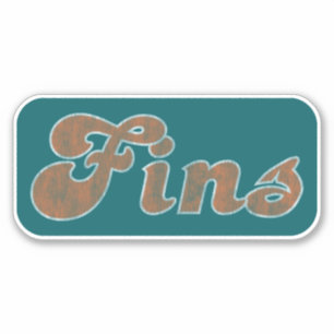 Fins Miami Vintag (Aqua Orange & White) Aufkleber