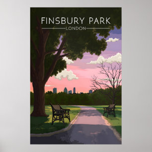 Finsbury Park London Reiseplakat Poster