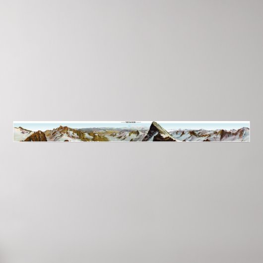 FINSTERAARHORN Schweizer Alpen Panorama 360° Plaka Poster (Vorne)