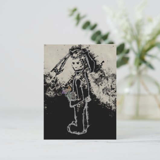 finstere Hase Postkarte (Stehend Vorderseite)