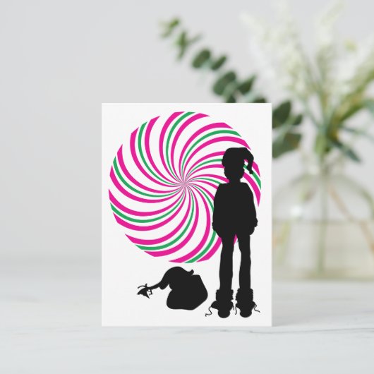 finstere Santa Postkarte (Stehend Vorderseite)