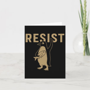 Fintage Penguin Resist Pinguine Subtle Anti Trump Karte