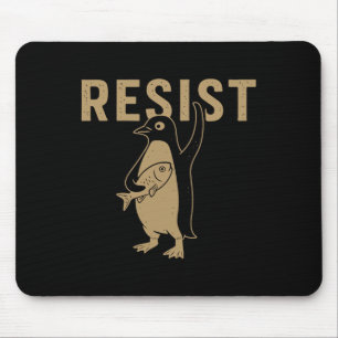 Fintage Penguin Resist Pinguine Subtle Anti Trump Mousepad