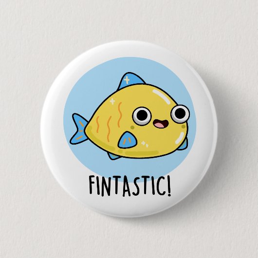 Fintastic Funny Fish Puff Button (Vorderseite)