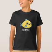 Fintastic Funny Fish Puff Dark BG T-Shirt (Vorderseite)