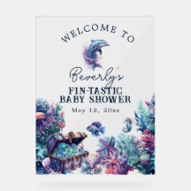 Fintastic One Modern Rustic Watercolor Babydusche