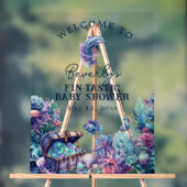 Fintastic One Modern Rustic Watercolor Babydusche Acrylschild (Neutral)