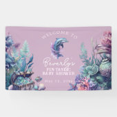 Fintastic One Modern Rustic Watercolor Babydusche Banner (Horizontal)
