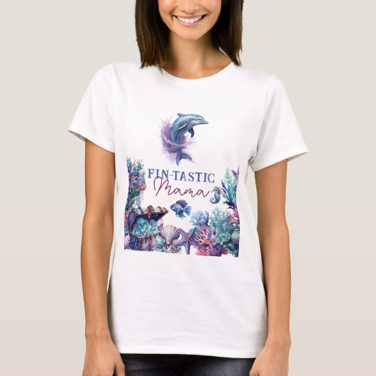 Fintastic One Modern Rustic Watercolor Babydusche T-Shirt (Vorderseite)