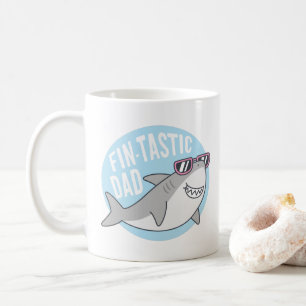 Fintastic Vater Shark Pun Funny coffee Tasse