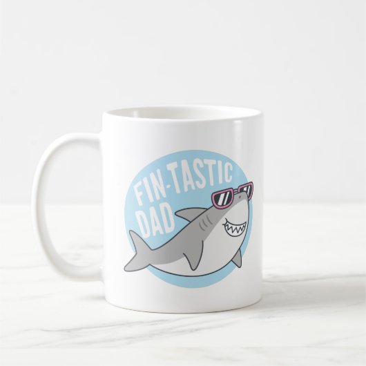 Fintastic Vater Shark Pun Funny coffee Tasse (Links)